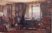 William Gershom Collingwood John Ruskin in his Study at Brantwood Cumbria Germany oil painting artist